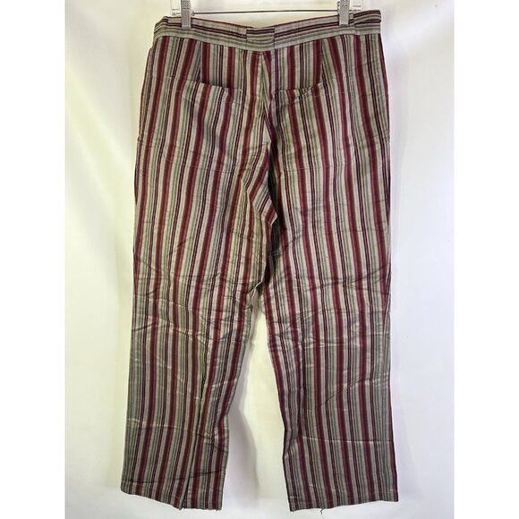 Vintage 90s Linen Silk Rainbow Stripe Baggy Pants Grunge - Picture 6 of 7
